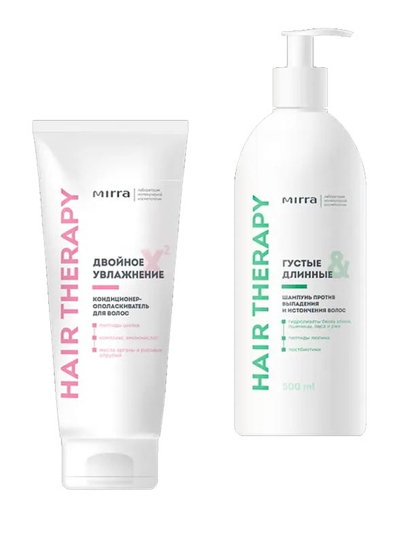 Кондиционер-ополаскиватель для волос "Двойное увлажнение" + Шампунь против выпадения и истончения волос