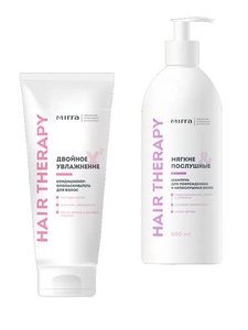 Кондиционер-ополаскиватель для волос "Двойное увлажнение" + Шампунь для поврежденных и непослушных волос